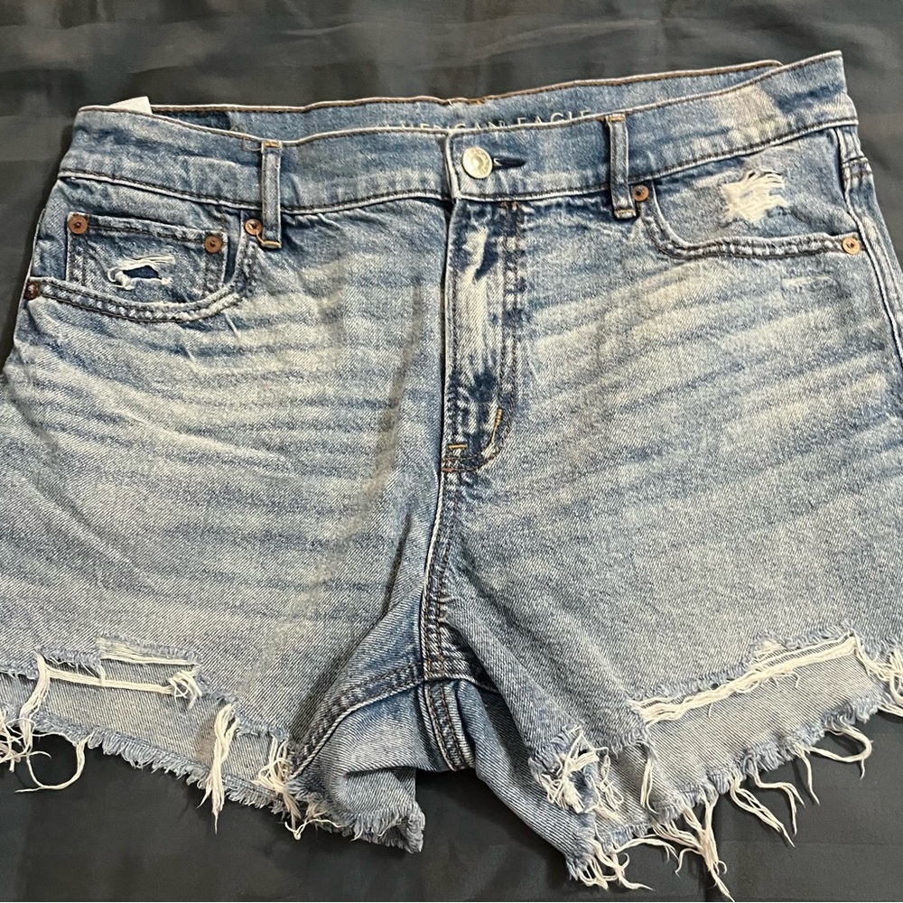 American Eagle Light Blue Distressed Denim Women’s Shorts